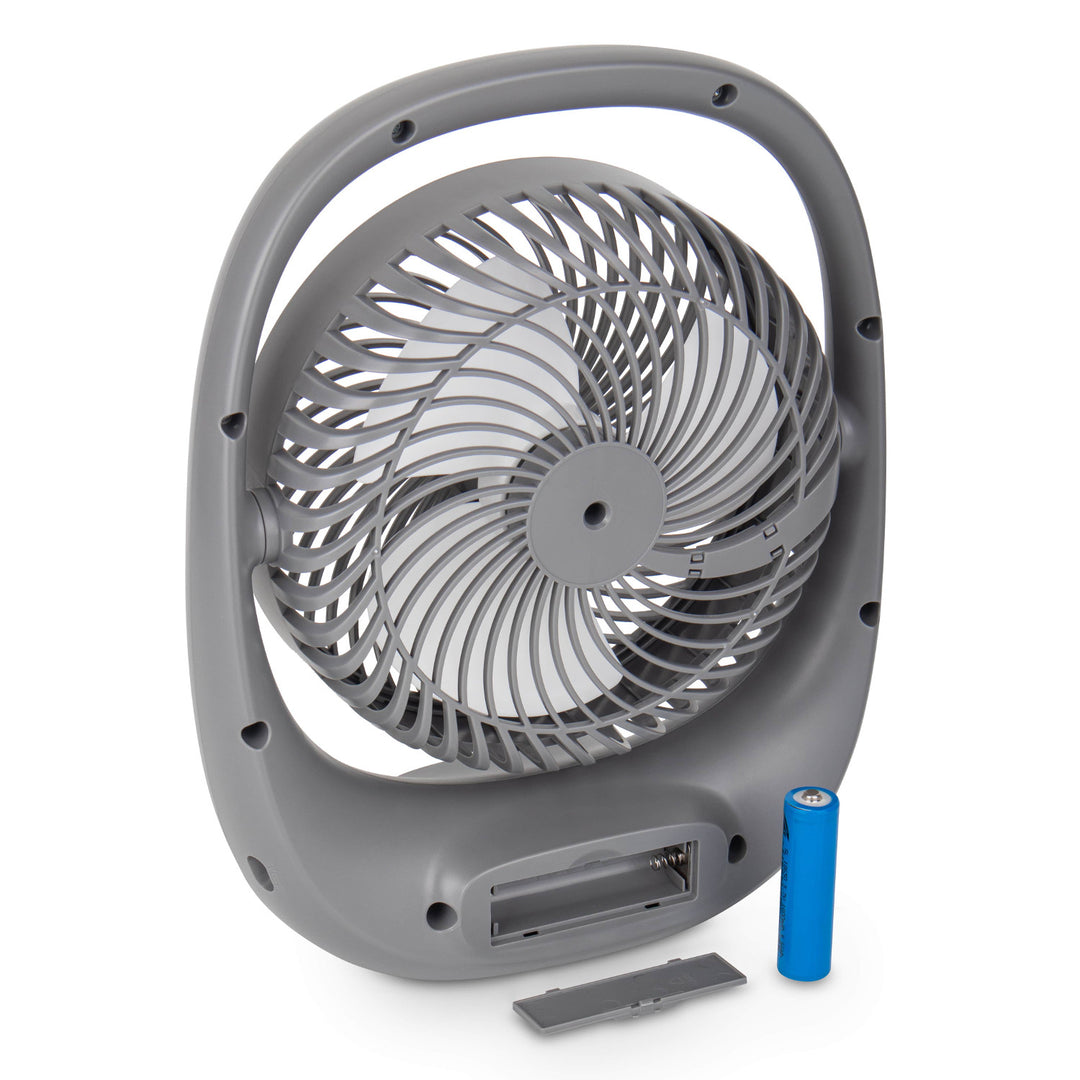 Ventilator Blaupunkt, portabil, reîncărcabil 1800 mAh, USB, 3 viteze, gri, APF301