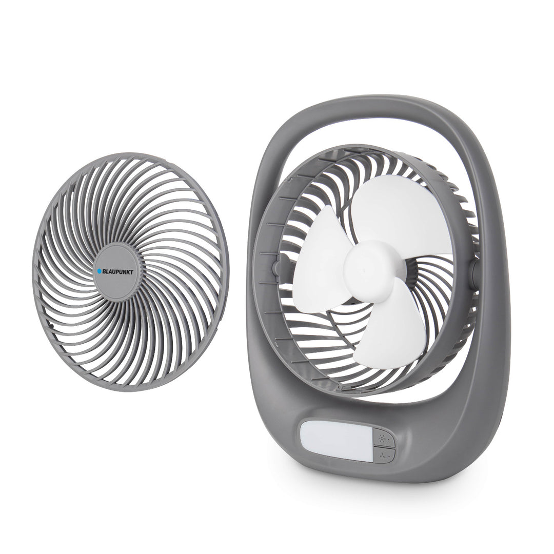 Ventilator Blaupunkt, portabil, reîncărcabil 1800 mAh, USB, 3 viteze, gri, APF301