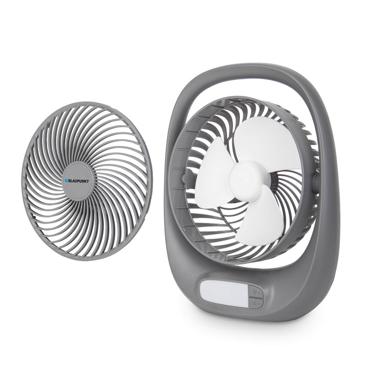 Ventilator Blaupunkt, portabil, reîncărcabil 1800 mAh, USB, 3 viteze, gri, APF301
