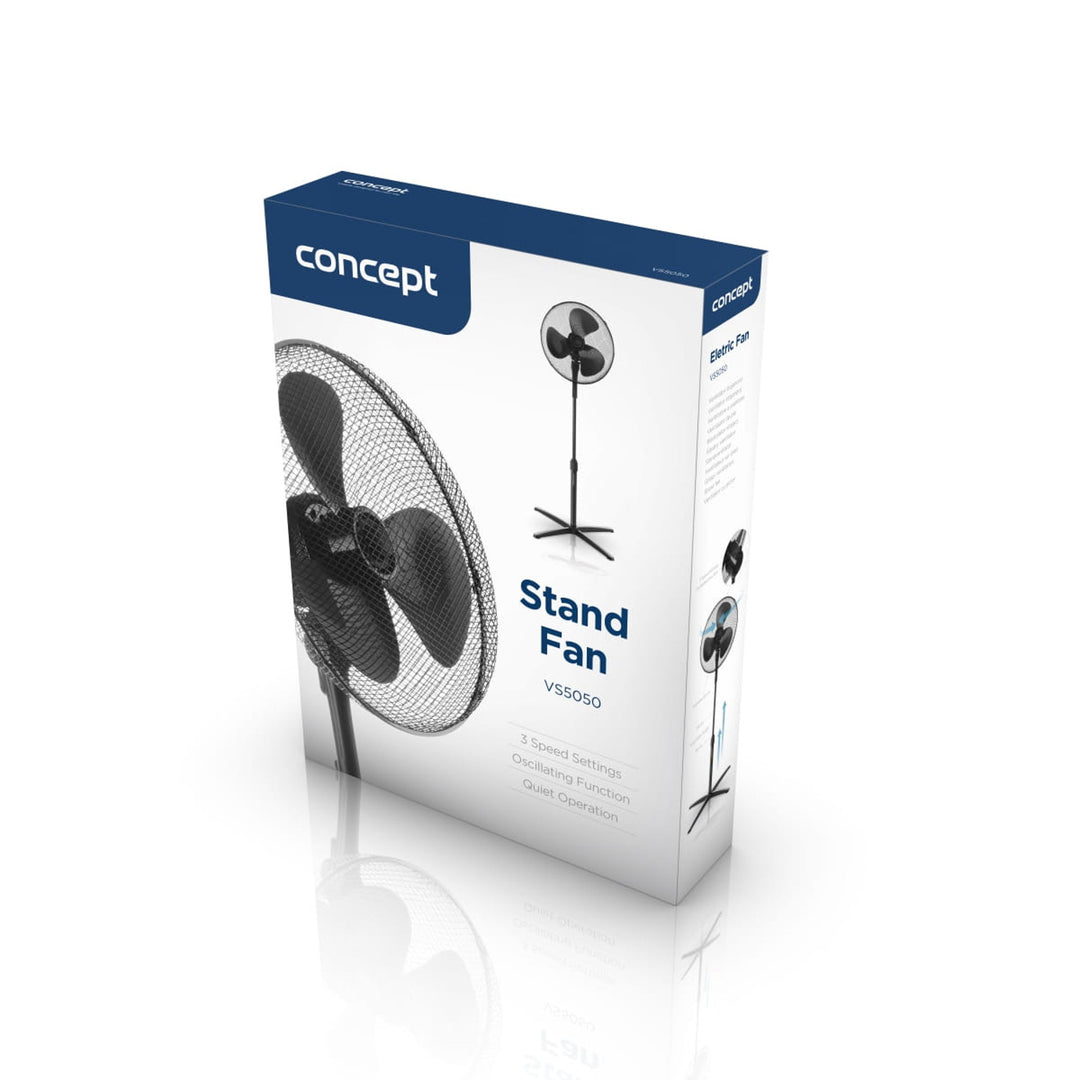 Ventilator Concept, de podea, 40 W, 3 viteze, negru, VS505050