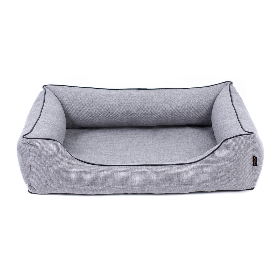 Pat pentru caini sau pisici Mestizo Sofa Mallorca Orthopedic, 80 x 60 cm, gri deschis-negru