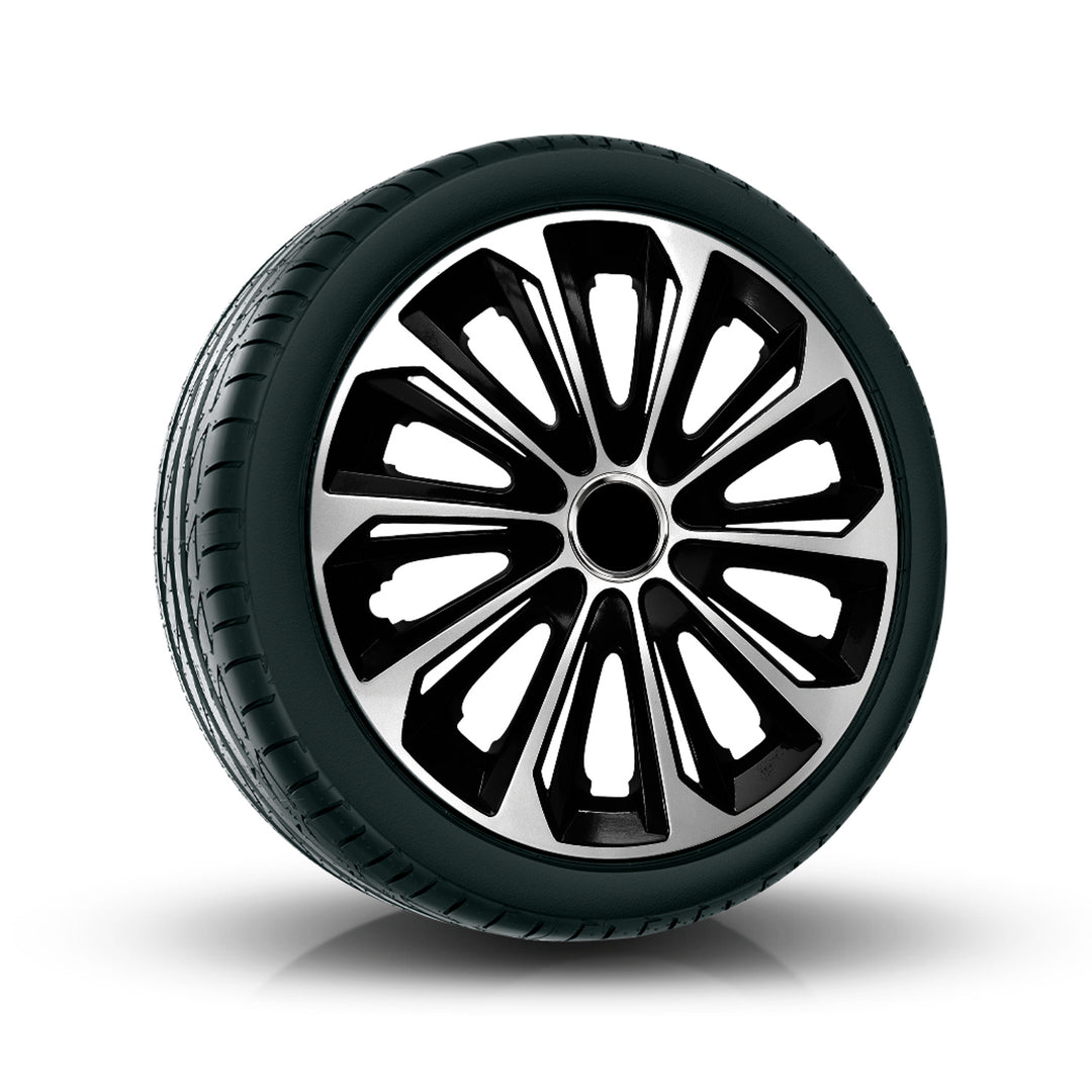 Capac de butuc universal 15" NRM Extra Strong argintiu/negru 1 buc