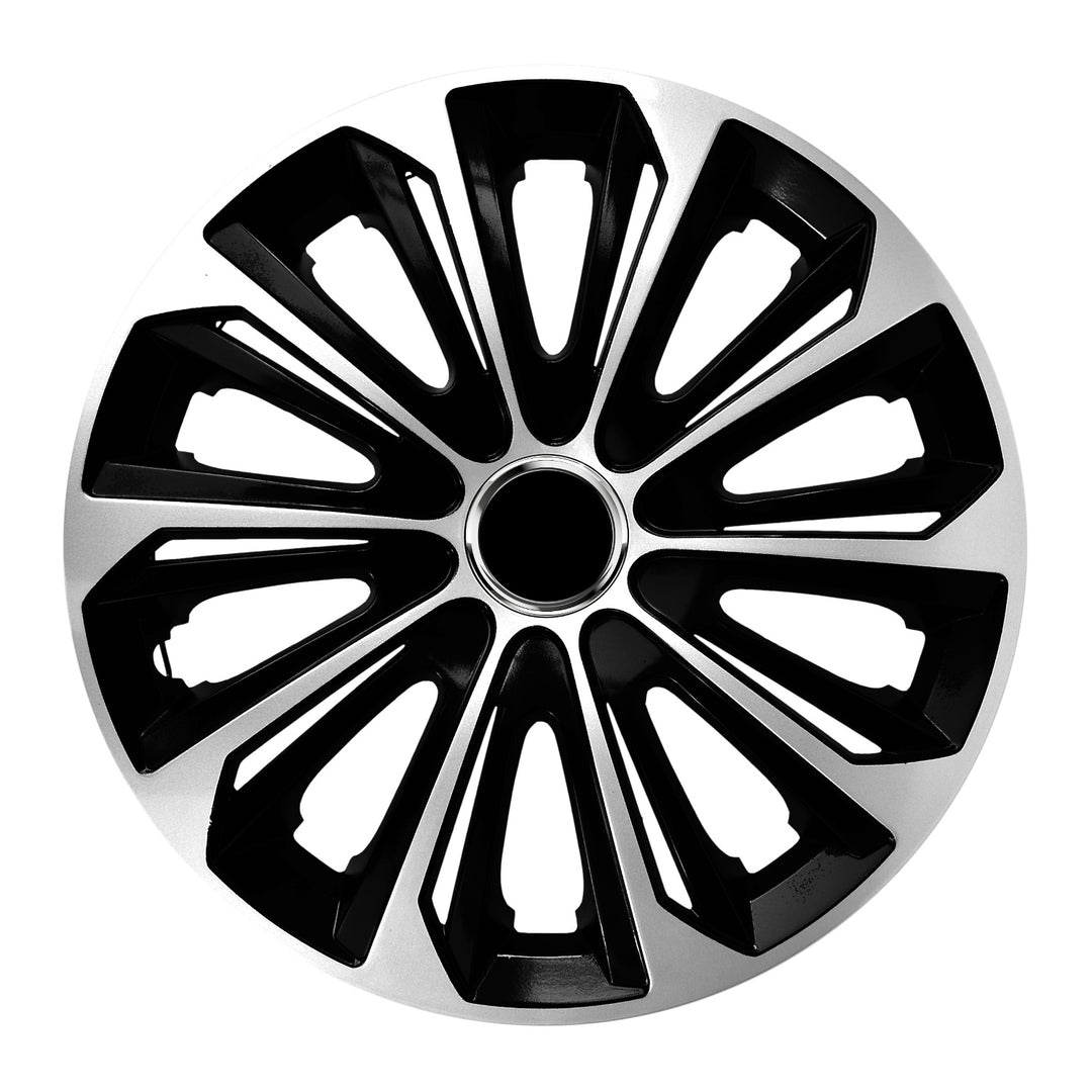 Capac de butuc universal 15" NRM Extra Strong argintiu/negru 1 buc