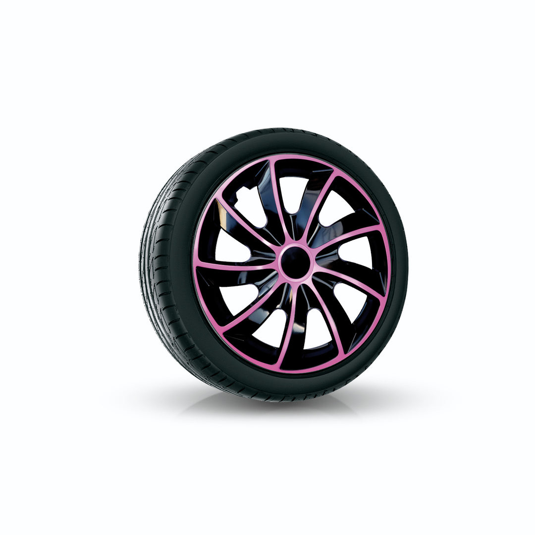 Capac de butuc universal 14" NRM Quad Bicolor negru / roz 1 buc