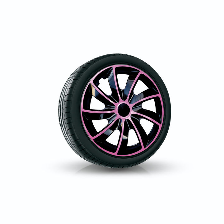 Capac de butuc universal 14" NRM Quad Bicolor negru / roz 1 buc