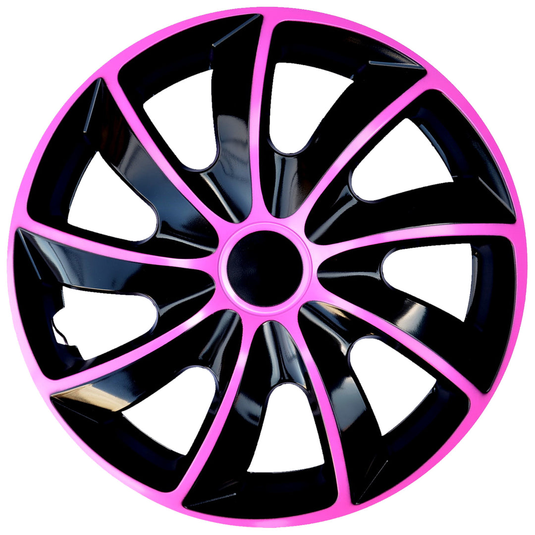 Capac de butuc universal 14" NRM Quad Bicolor negru / roz 1 buc