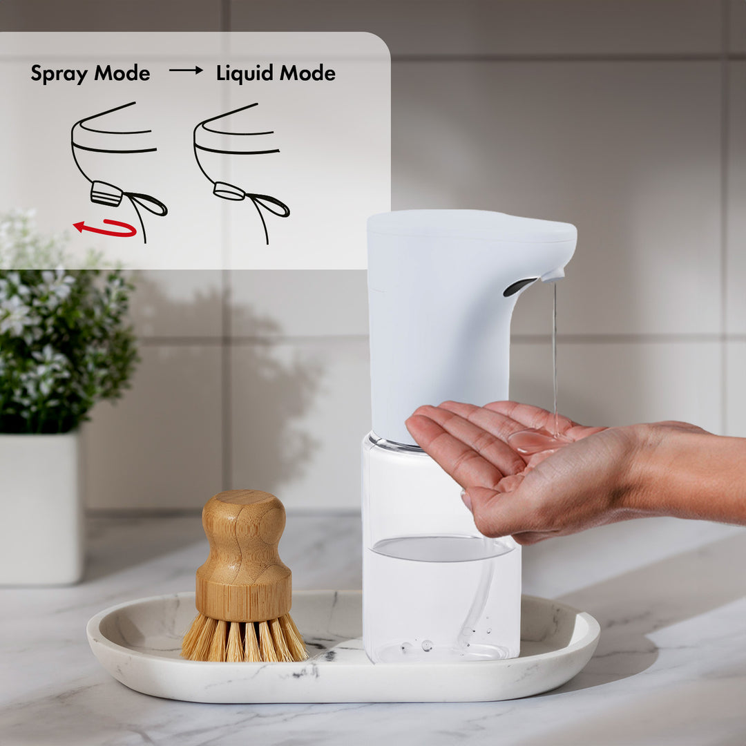 Promedix dispenser automat, recipient dispenser pentru săpunuri lichide, lichide dezinfectante, 300ml, 4xAA, alb, PR-540 W