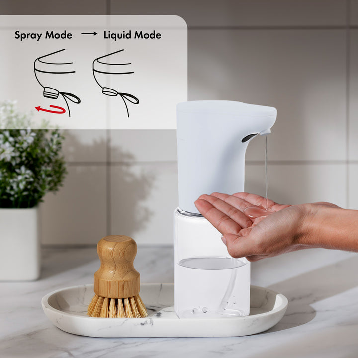 Promedix dispenser automat, recipient dispenser pentru săpunuri lichide, lichide dezinfectante, 300ml, 4xAA, alb, PR-540 W