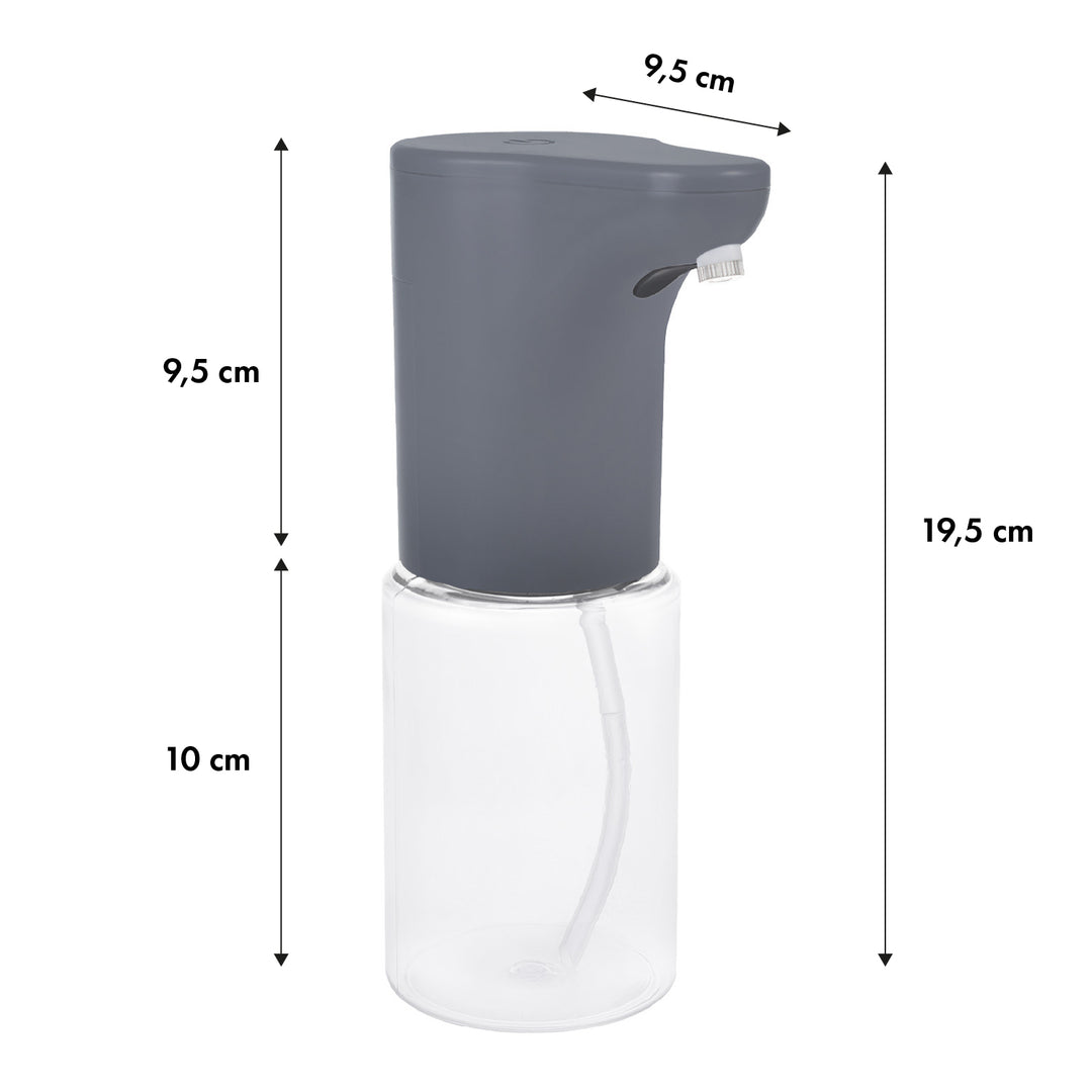 Promedix dispenser automat, recipient dispenser pentru săpunuri lichide, lichide dezinfectante, 300ml, 4xAA, gri, PR-540 GR