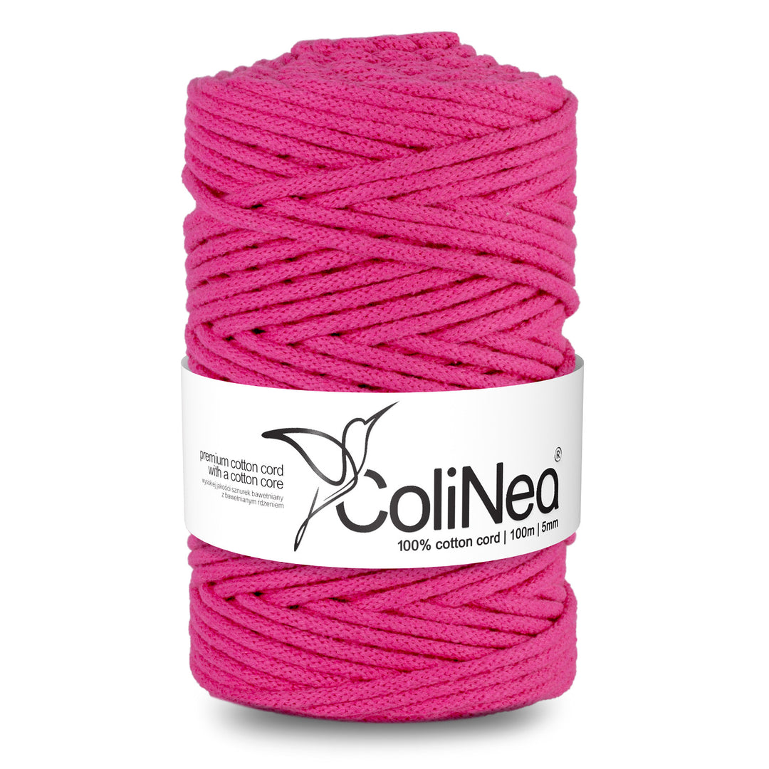 Fir din bumbac, 5mm, 100m, fuchsia, ColiNea, moale si durabil