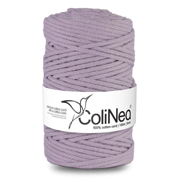 ColiNea, cordon de bumbac cu miez de bumbac, împletit, 5mm, 100m, lila