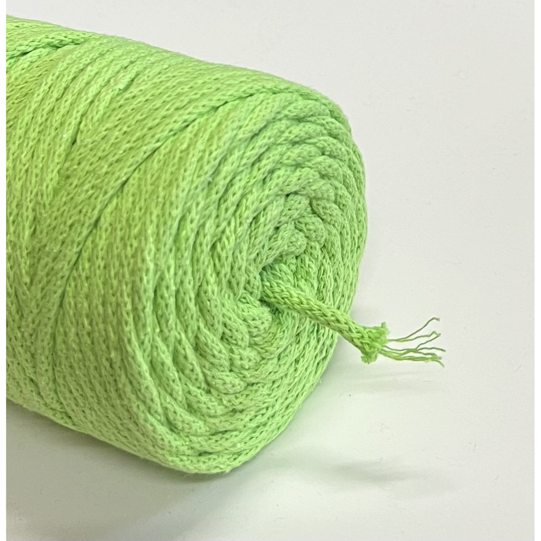 ColiNea, cordon de bumbac cu miez de bumbac, împletit, 5mm, 100m, verde deschis