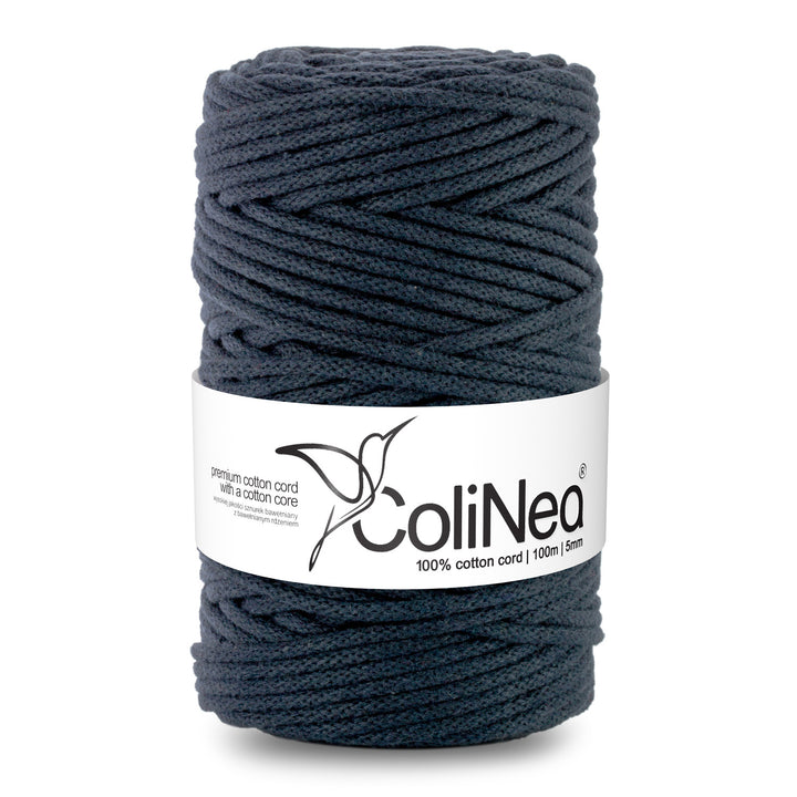 ColiNea, cordon de bumbac cu miez de bumbac, împletit, 5mm, 100m, cerneală