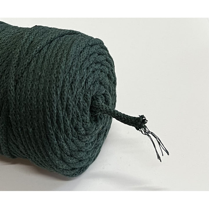 ColiNea, cordon de bumbac cu miez de bumbac, împletit, 5mm, 200m, verde sticlă