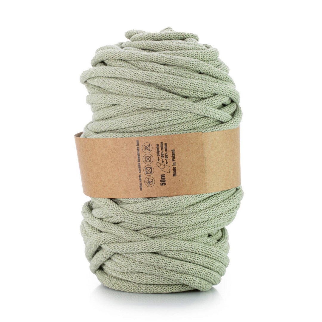WAS, cordon de bumbac cu miez de poliester, împletit, 9 mm, 50 m, verde măsliniu