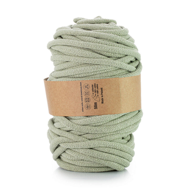 WAS, cordon de bumbac cu miez de poliester, împletit, 9 mm, 50 m, verde măsliniu