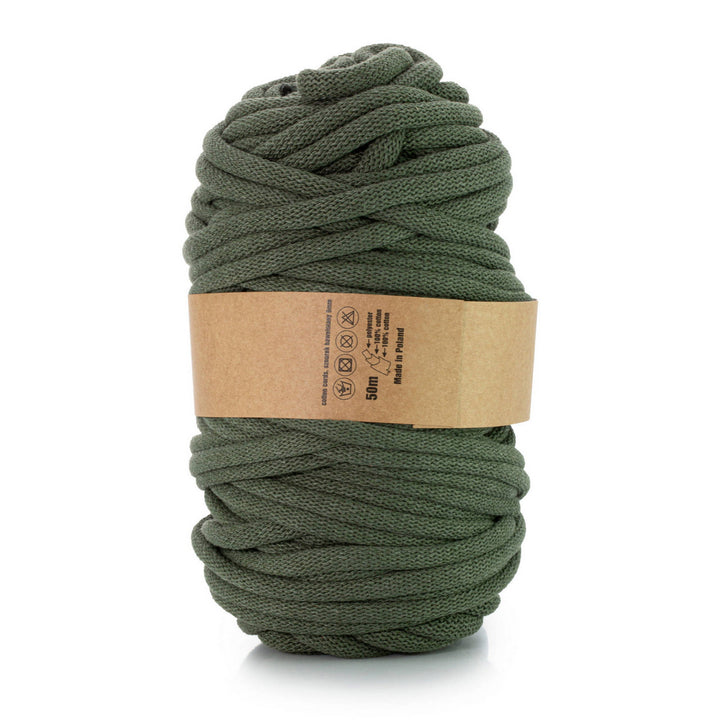 WAS, cordon de bumbac cu miez de poliester, împletit, 9 mm, 50 m, kaki
