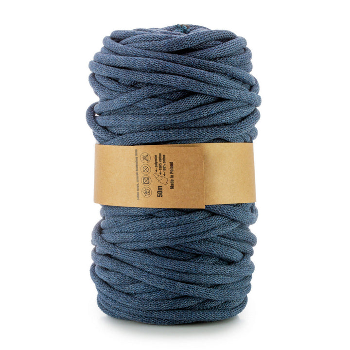 WAS, cordon de bumbac cu miez de poliester, împletit, 9 mm, 50 m, denim deschis