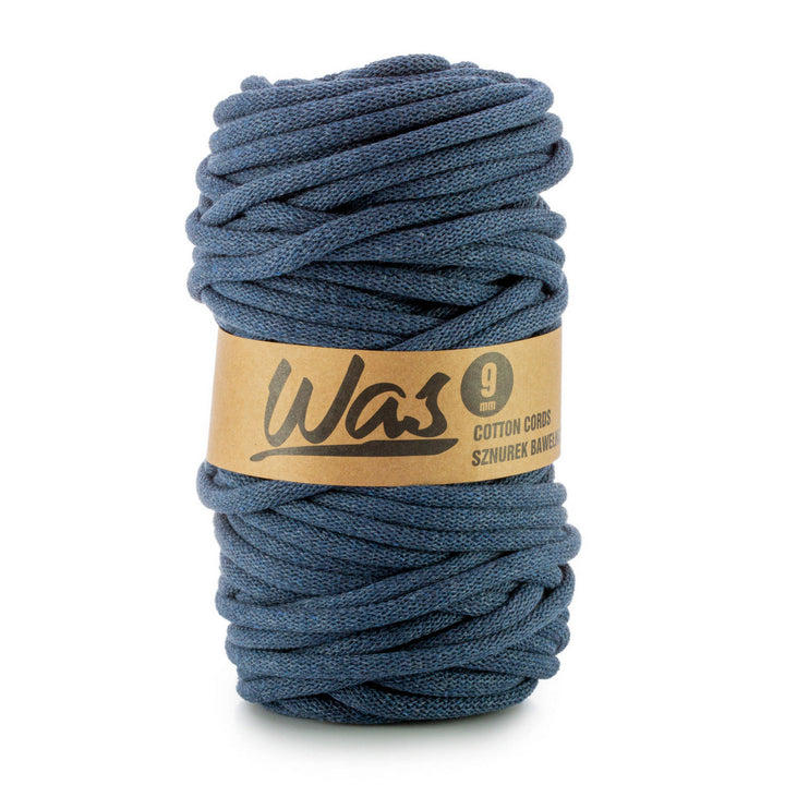 WAS, cordon de bumbac cu miez de poliester, împletit, 9 mm, 50 m, denim deschis