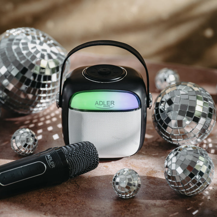 Difuzor fără fir Adler, cu microfon, pentru karaoke, Bluetooth, AD 1199 B