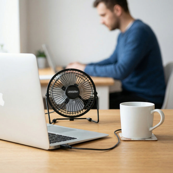 Ventilator de birou Mesko, diametru 15 cm, alimentare USB, oscilație verticală, MS 7322