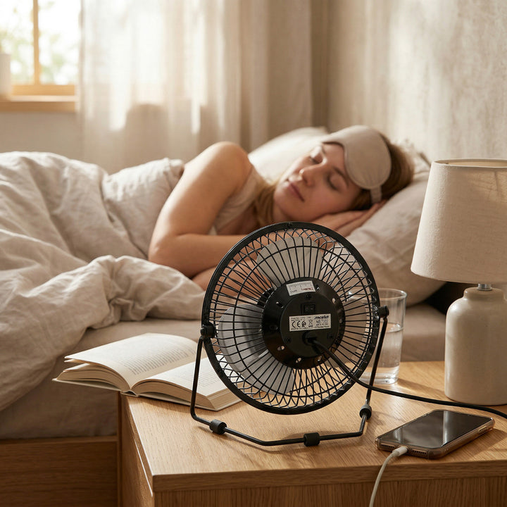 Ventilator de birou Mesko, diametru 15 cm, alimentare USB, oscilație verticală, MS 7322