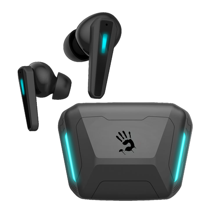 Căști fără fir Bloody, Bluetooth 5.2, TWS, carcasă de încărcare, negru/albastru, M70