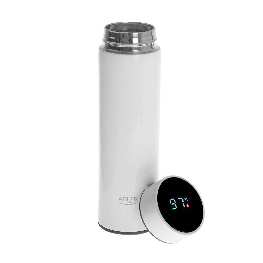 Termos Adler, ecran tactil LED, capacitate 473 ml, alb, AD 4506
