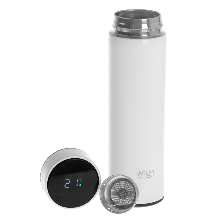 Termos Adler, ecran tactil LED, capacitate 473 ml, alb, AD 4506