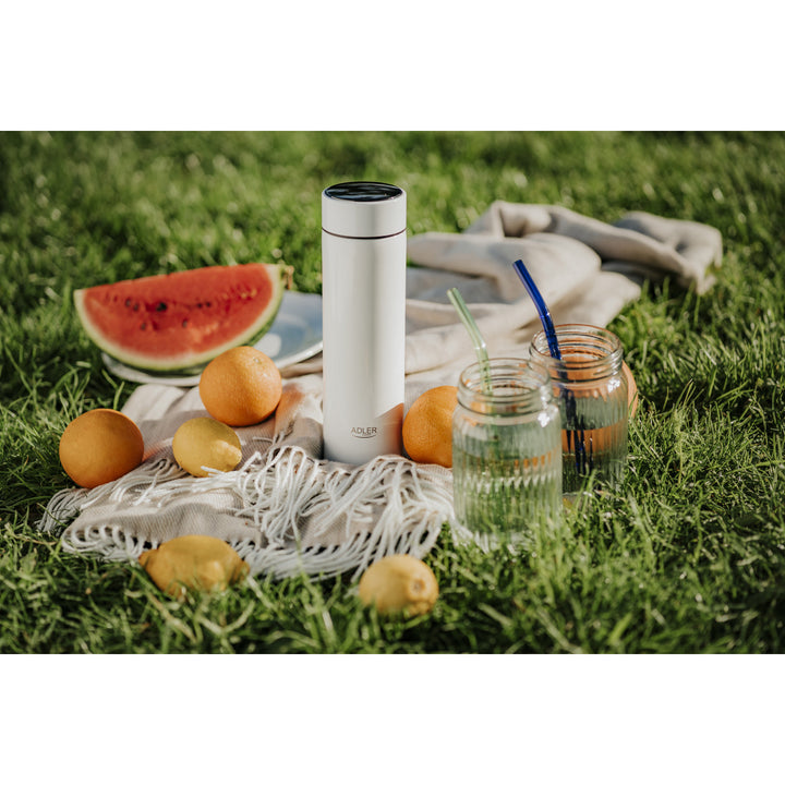 Termos Adler, ecran tactil LED, capacitate 473 ml, alb, AD 4506