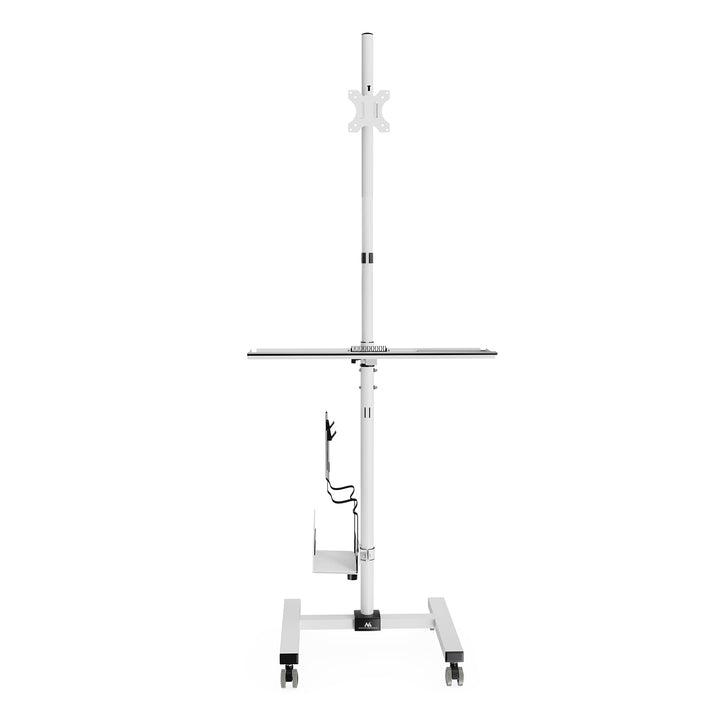Cărucior profesional Maclean, stație de lucru mobilă pentru calculator pe roți, max 17"-32", max 20kg, MC-793