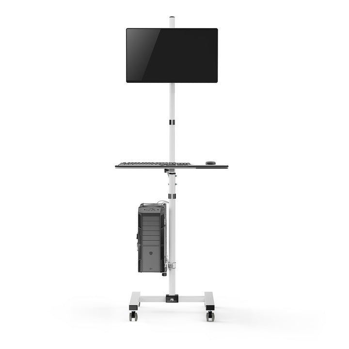 Cărucior profesional Maclean, stație de lucru mobilă pentru calculator pe roți, max 17"-32", max 20kg, MC-793