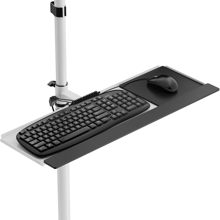 Cărucior profesional Maclean, stație de lucru mobilă pentru calculator pe roți, max 17"-32", max 20kg, MC-793