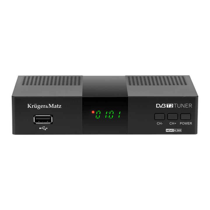Decodor DVB-T2 KM0550D cu tuner, H.265, HEVC, EPG, PVR și Timeshift – Kruger&Matz