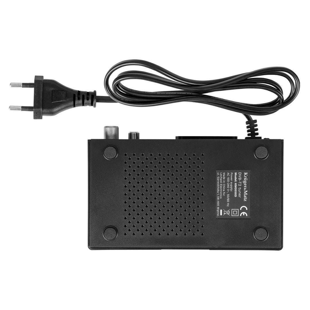 Decodor DVB-T2 KM0550D cu tuner, H.265, HEVC, EPG, PVR și Timeshift – Kruger&Matz