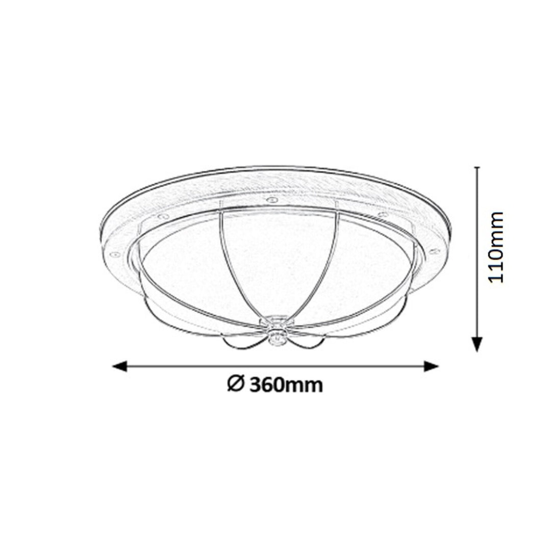 Plafoniera Rabalux Sudan, 2xE27, maro, diametru 36 cm