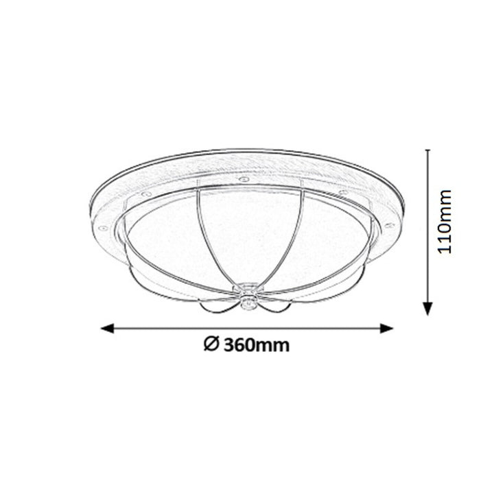 Plafoniera Rabalux Sudan, 2xE27, maro, diametru 36 cm