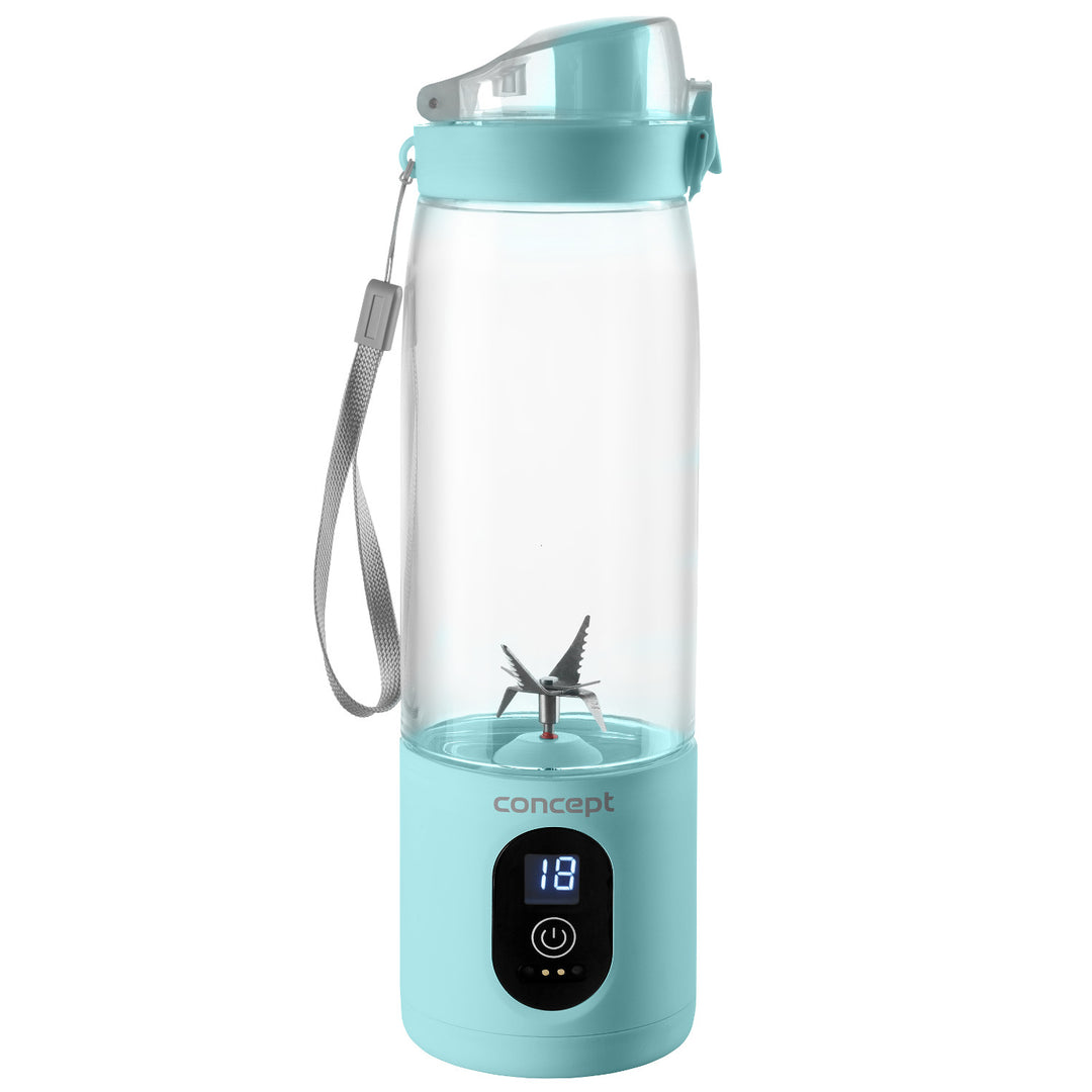 Blender FitMaker pentru smoothie,0.6L, baterie reîncărcabilă Li-Ion, albastru