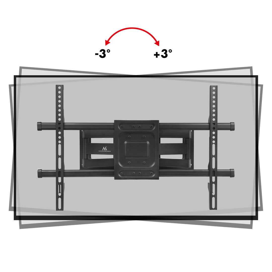 Suport TV Maclean, max VESA 600x400, 32-85", 60 kg, reglaj unghi orizontal și vertical, profil 65-390 mm, negru, MC-789