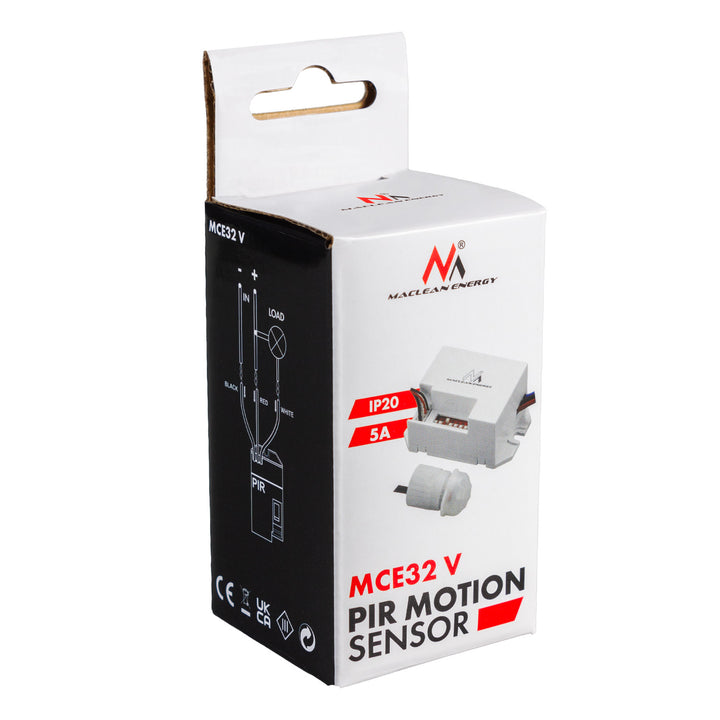 Detector de mișcare PIR Maclean, cu senzor extern, 12-24V DC, 360°, MCE32 V