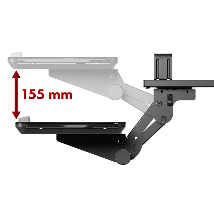 Suport tastatură Maclean sub birou, reglabil, max. 5kg, negru, MC-156 B