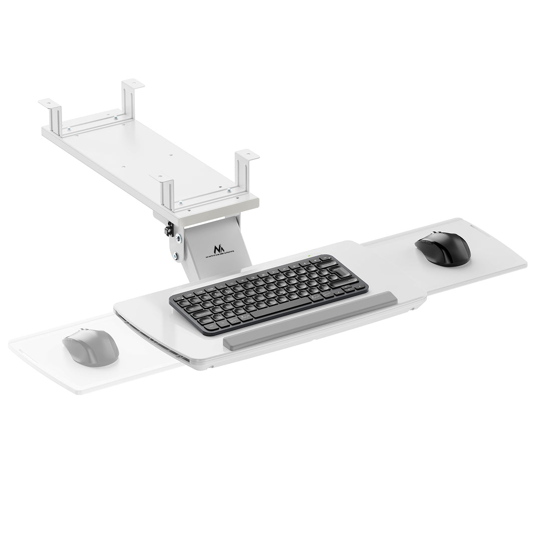 Suport tastatură sub birou Maclean, reglabil, max. 5kg, alb, MC-156 W