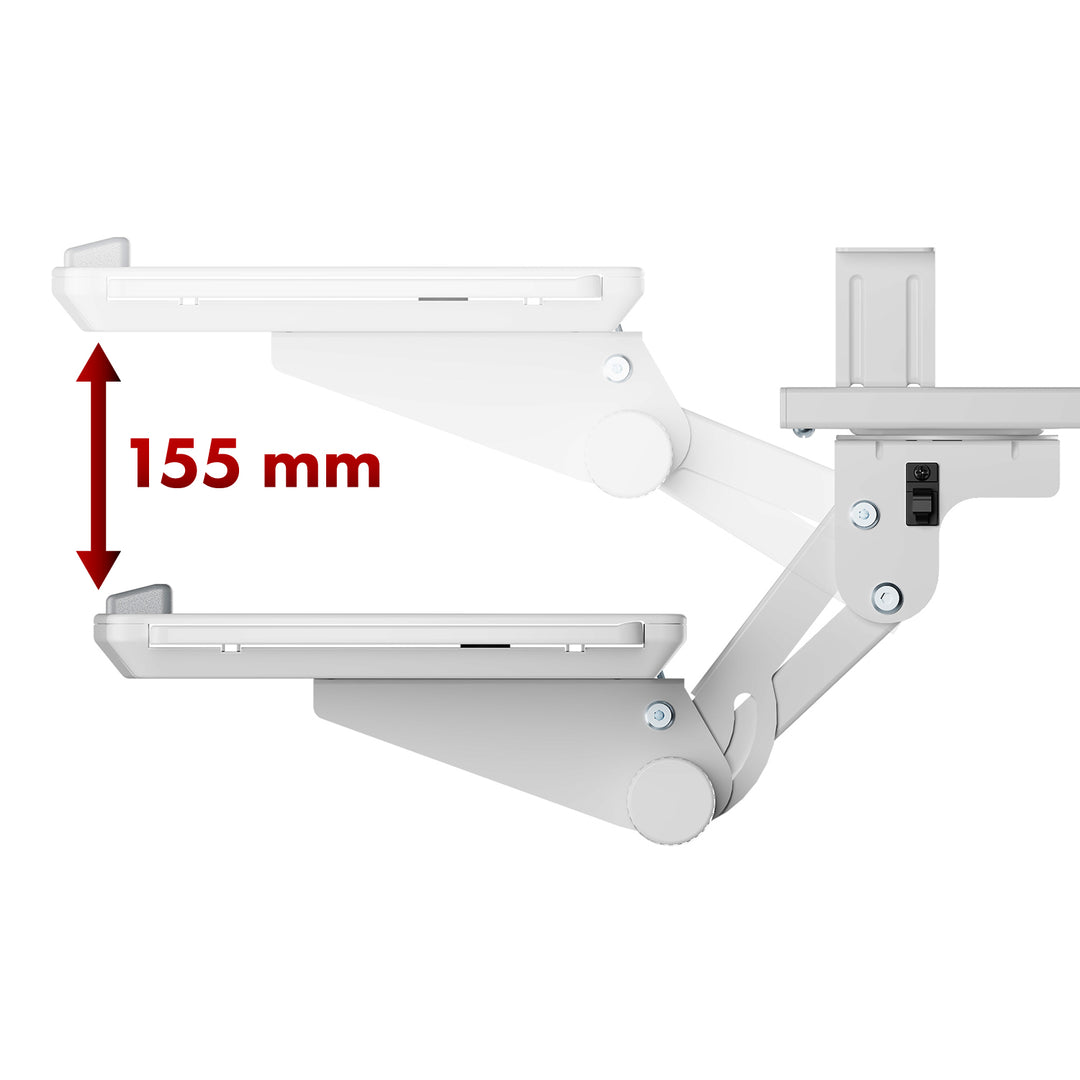 Suport tastatură sub birou Maclean, reglabil, max. 5kg, alb, MC-156 W