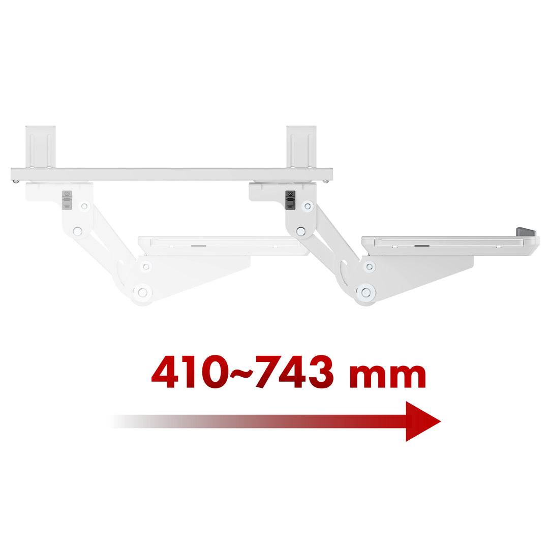 Suport tastatură sub birou Maclean, reglabil, max. 5kg, alb, MC-156 W