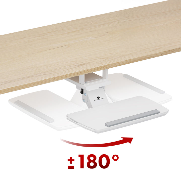 Suport tastatură sub birou Maclean, reglabil, max. 5kg, alb, MC-156 W