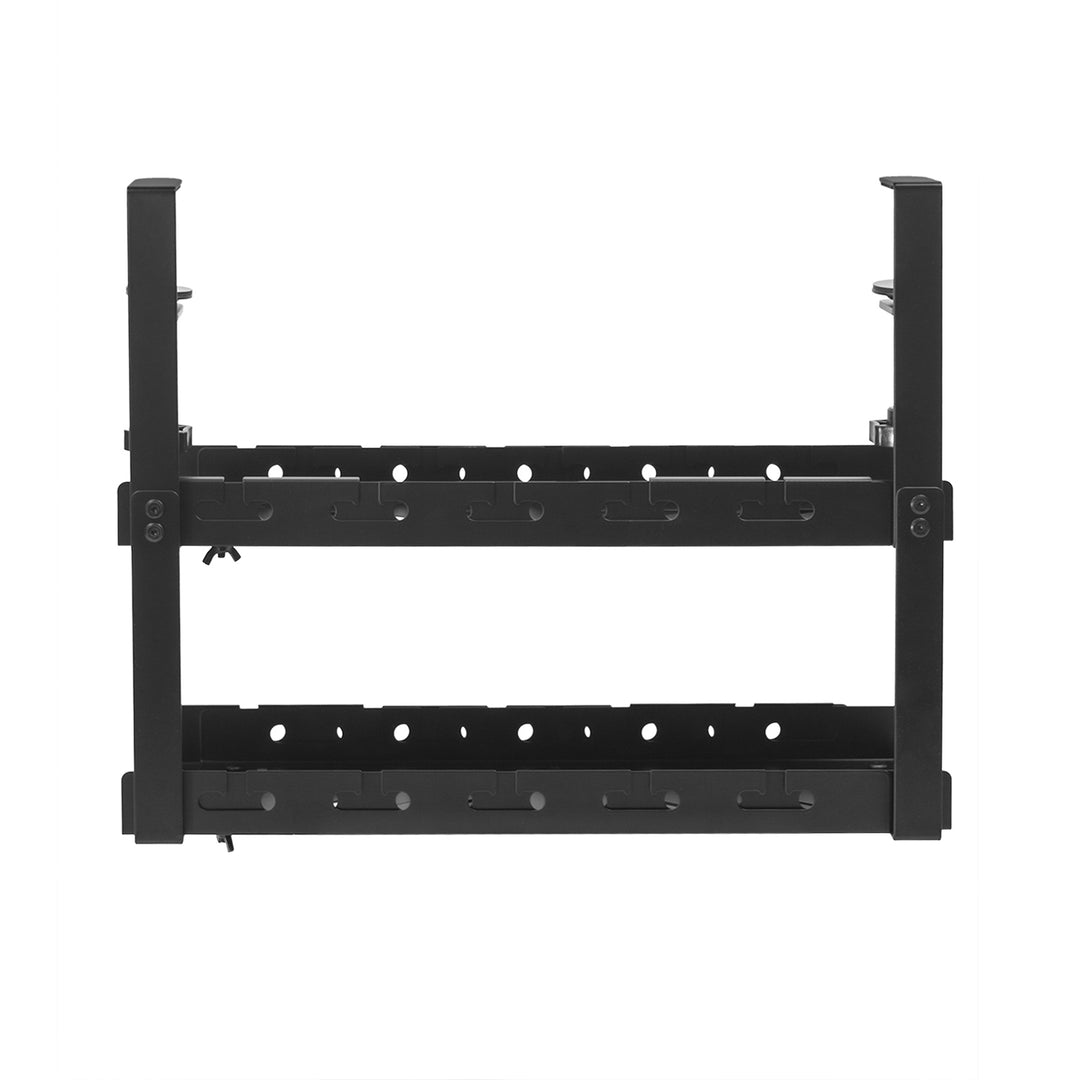 Maclean organizator de cabluri sub birou, încărcare max. 5kg, max. 728mm, 2 nivele, negru, MC-102 B
