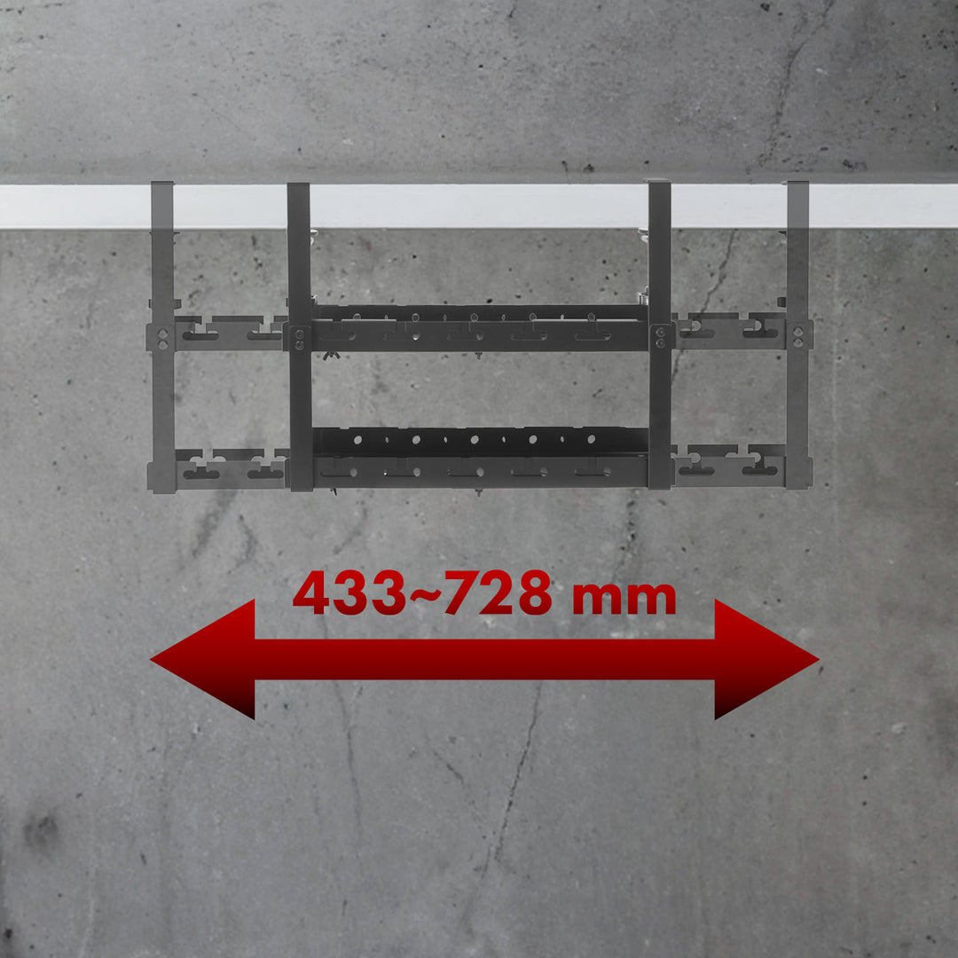 Maclean organizator de cabluri sub birou, încărcare max. 5kg, max. 728mm, 2 nivele, negru, MC-102 B