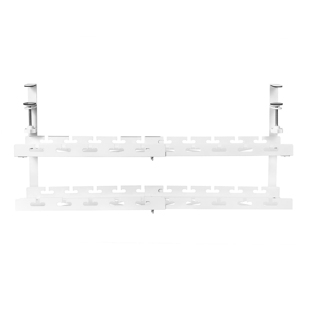 Maclean organizator de cabluri sub birou, încărcare max. 5kg, max. 728mm, 2 nivele, alb, MC-102 W