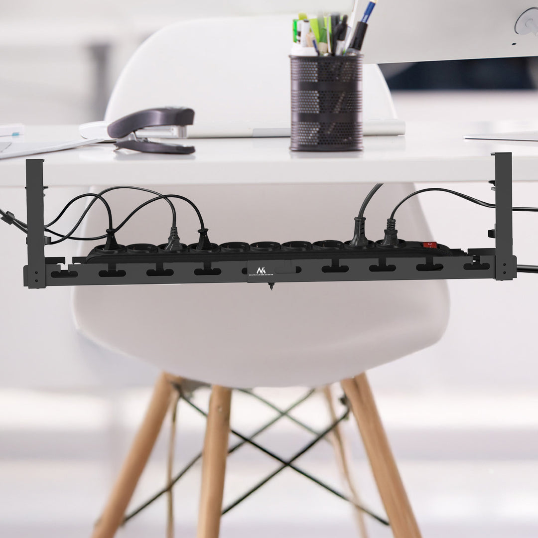 Maclean organizator de cabluri sub birou, sarcina max. 5kg, max. 728mm, negru, MC-103 B