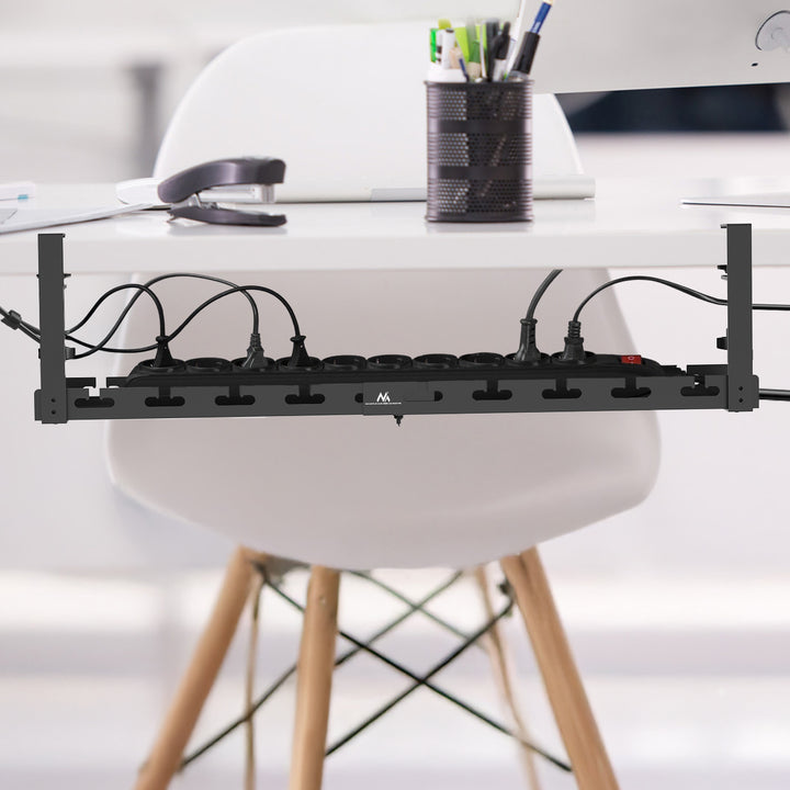 Maclean organizator de cabluri sub birou, sarcina max. 5kg, max. 728mm, negru, MC-103 B